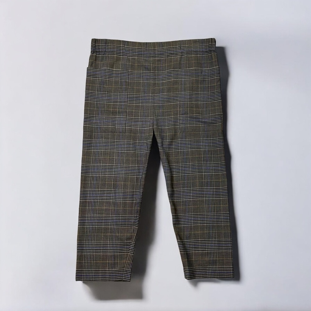 Sea New York ‘Rowan’ Track Pants in Taupe Brown Plaid Virgin Wool-Blend Size 2 - Picture 4 of 16